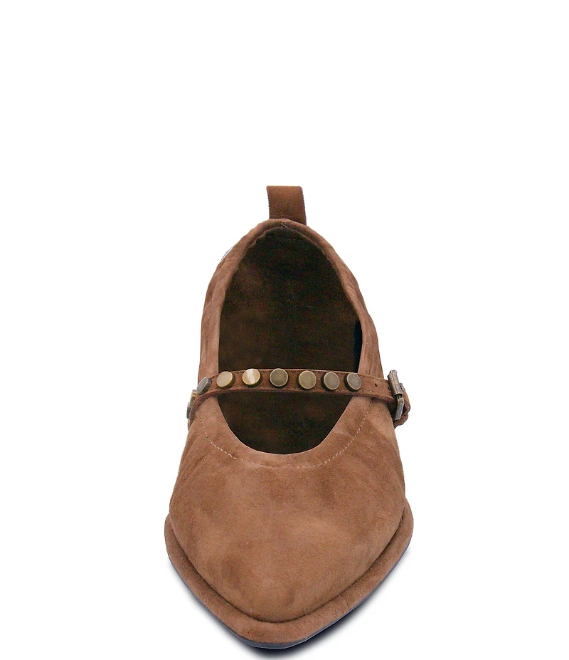 ASH Bella Suede Studded Mary Jane Flats