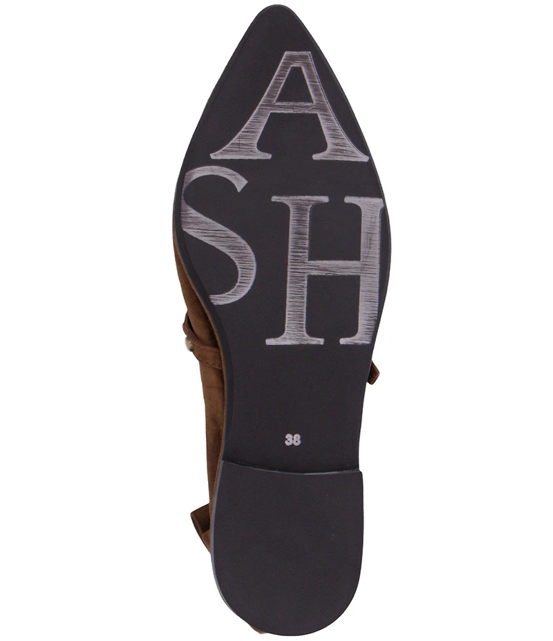 ASH Bella Suede Studded Mary Jane Flats