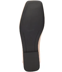 ASH Best Leather Studded Ankle Strap Square Toe Flats