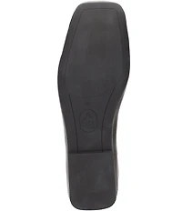 ASH Best Leather Studded Ankle Strap Square Toe Flats