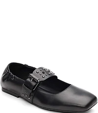 ASH Beverly Studded Leather Mary Jane Flats