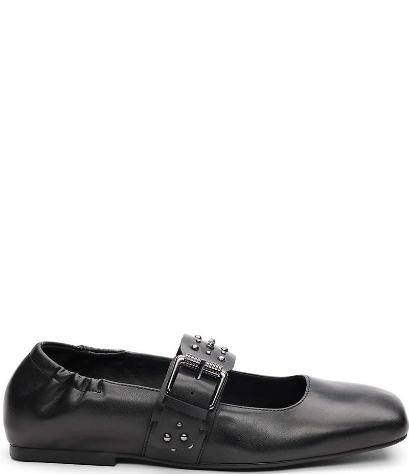 ASH Beverly Studded Leather Mary Jane Flats