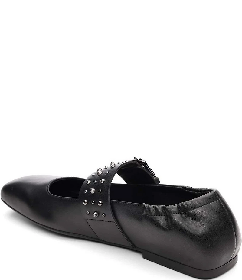 ASH Beverly Studded Leather Mary Jane Flats