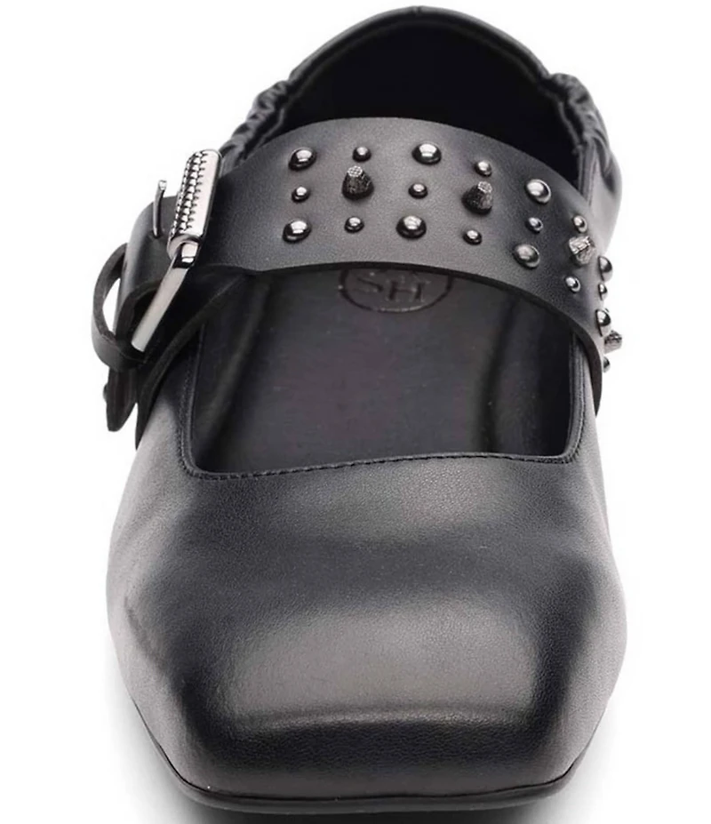 ASH Beverly Studded Leather Mary Jane Flats
