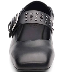 ASH Beverly Studded Leather Mary Jane Flats