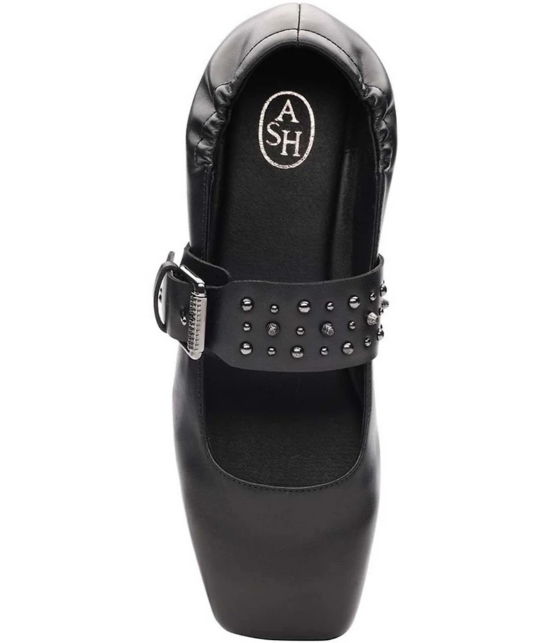 ASH Beverly Studded Leather Mary Jane Flats