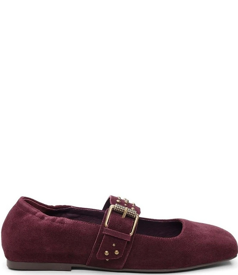 ASH Beverly Suede Studded Mary Jane Flats