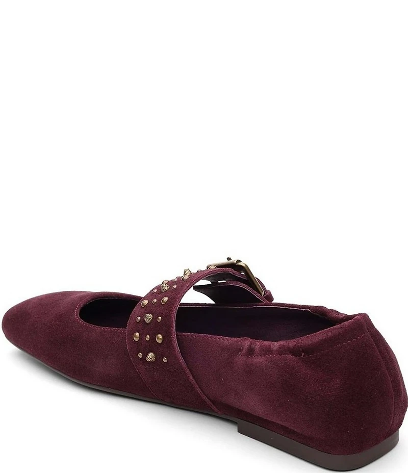 ASH Beverly Suede Studded Mary Jane Flats
