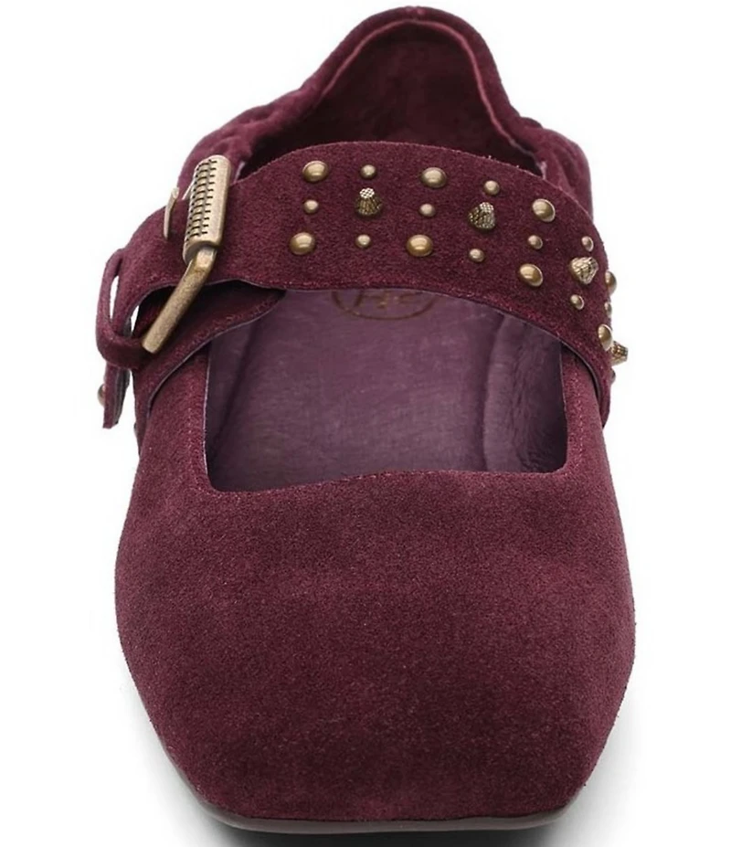 ASH Beverly Suede Studded Mary Jane Flats