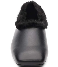 ASH Bianca Faux Fur Square Toe Ballet Flats