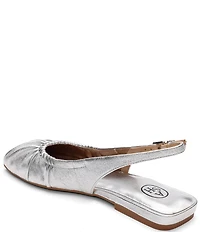 ASH Bibi Ruched Leather Slingback Ballet Flats