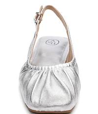 ASH Bibi Ruched Leather Slingback Ballet Flats