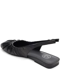 ASH Bibi Ruched Leather Slingback Ballet Flats