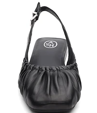 ASH Bibi Ruched Leather Slingback Ballet Flats