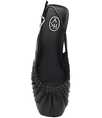 ASH Bibi Ruched Leather Slingback Ballet Flats