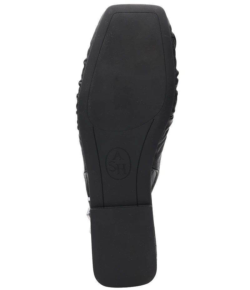 ASH Bibi Ruched Leather Slingback Ballet Flats