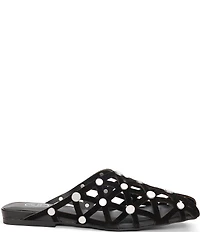 ASH Bone Suede Geo Cut Out Studded Mules