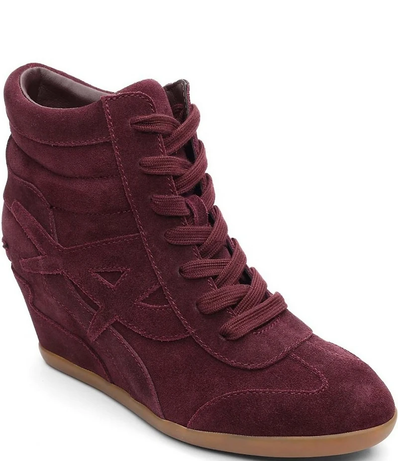 ASH Boradia Suede Lace Up High Wedge Sneakers