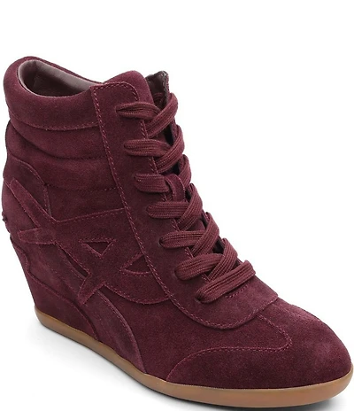 ASH Boradia Suede Lace Up High Wedge Sneakers