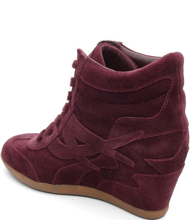 ASH Boradia Suede Lace Up High Wedge Sneakers