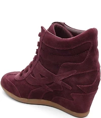ASH Boradia Suede Lace Up High Wedge Sneakers