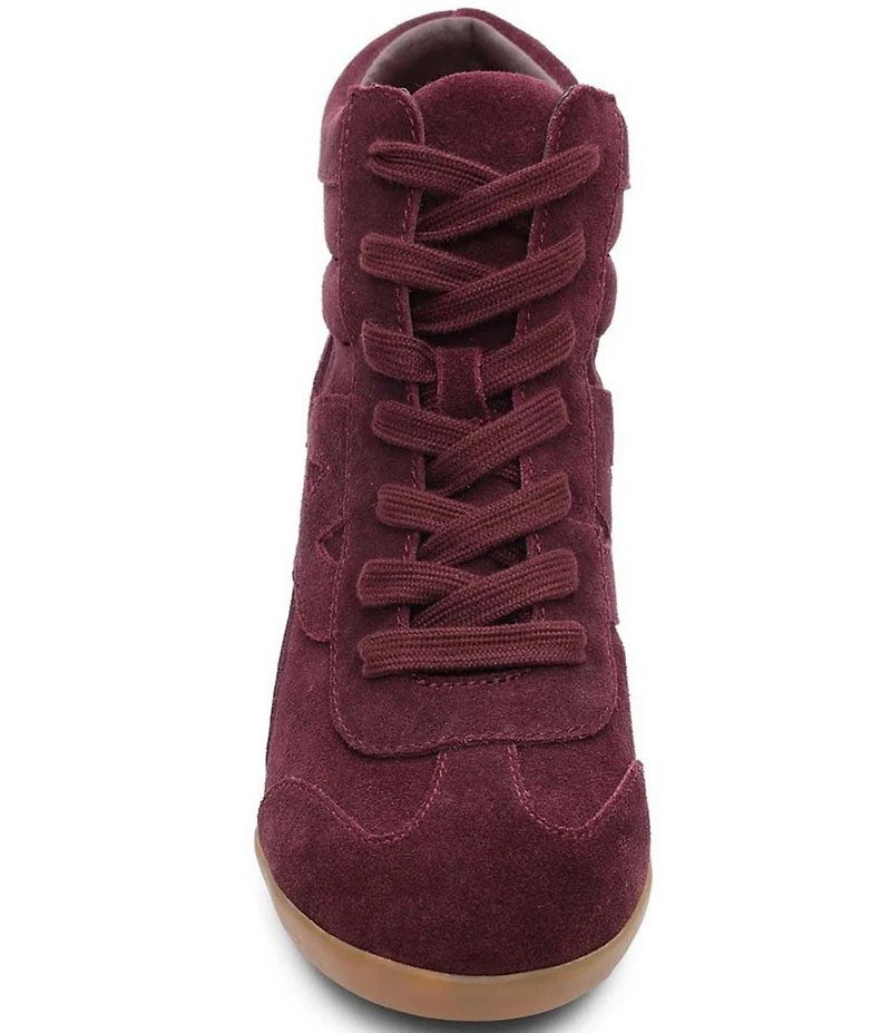 ASH Boradia Suede Lace Up High Wedge Sneakers