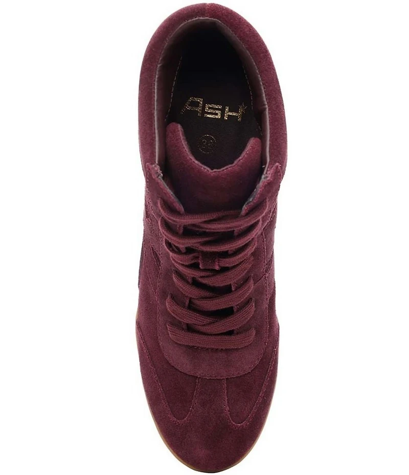 ASH Boradia Suede Lace Up High Wedge Sneakers