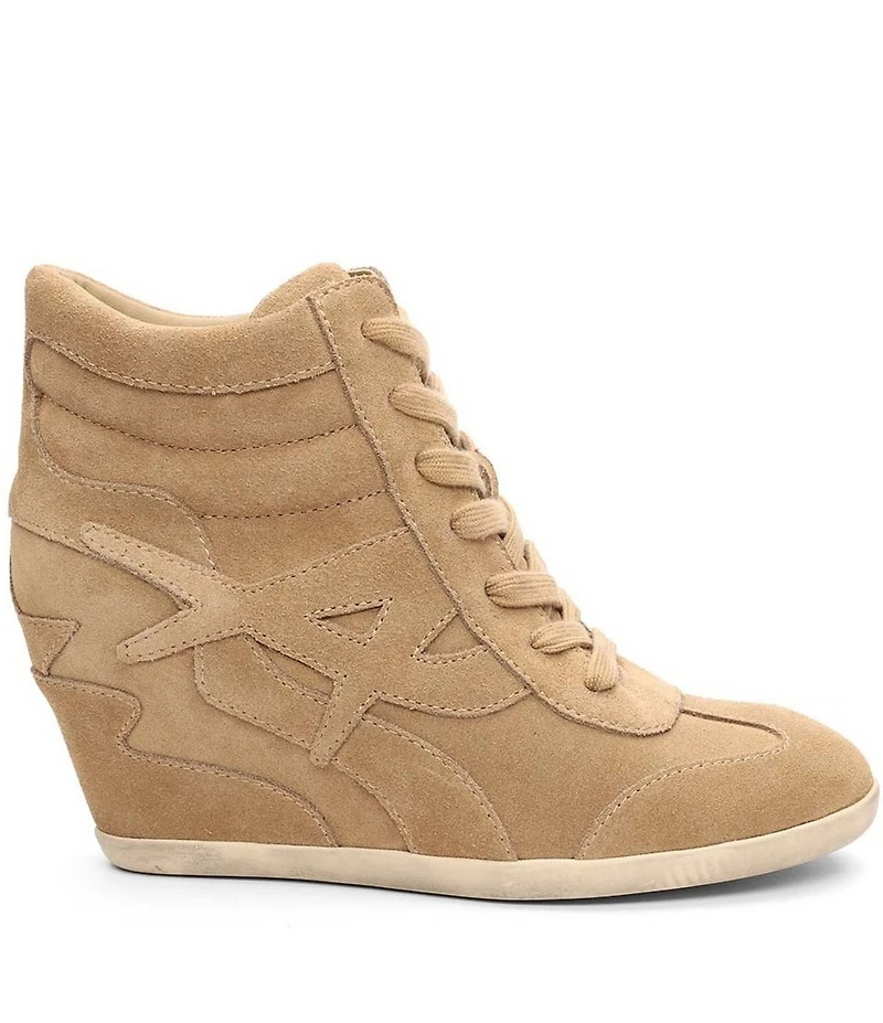 ASH Boradia Suede Lace Up High Wedge Sneakers