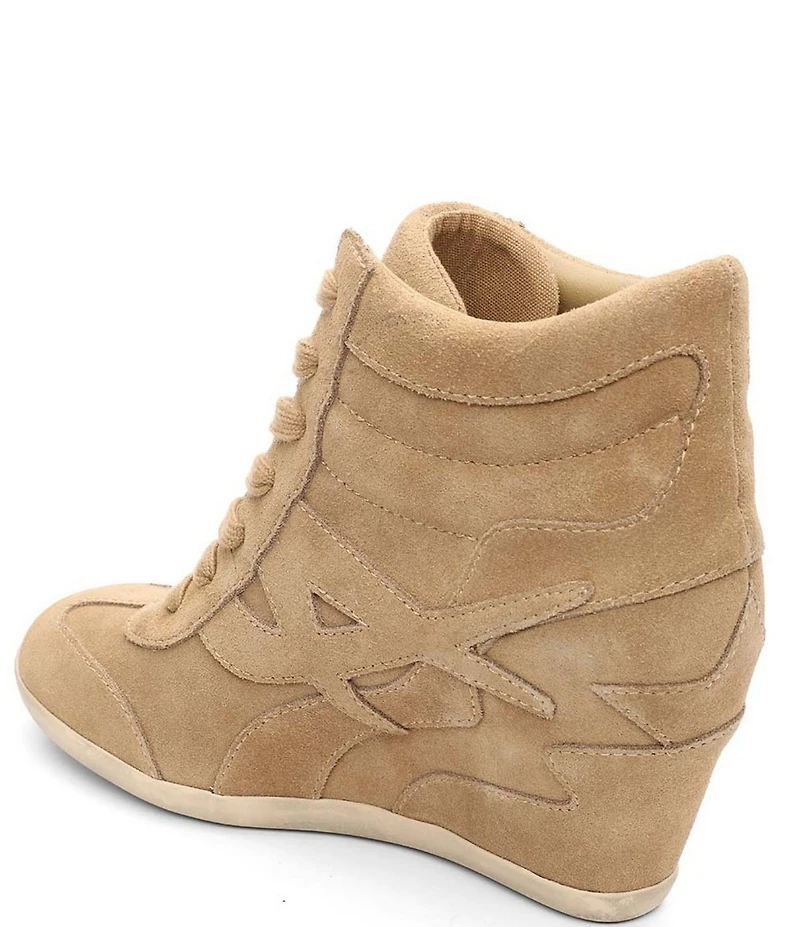 ASH Boradia Suede Lace Up High Wedge Sneakers