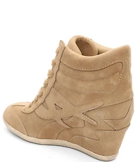 ASH Boradia Suede Lace Up High Wedge Sneakers