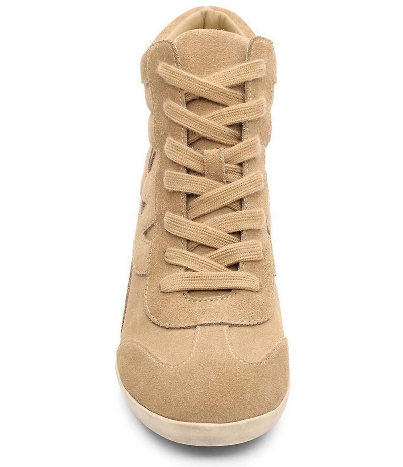 ASH Boradia Suede Lace Up High Wedge Sneakers