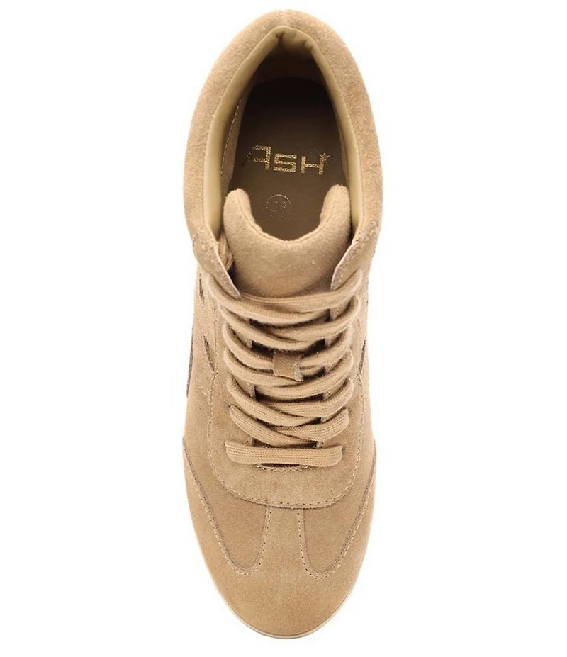 ASH Boradia Suede Lace Up High Wedge Sneakers