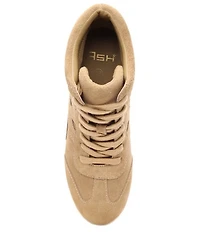 ASH Boradia Suede Lace Up High Wedge Sneakers