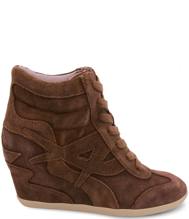 ASH Boradia Washed Suede High Top Wedge Sneakers