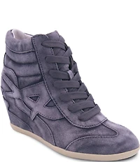 ASH Boradia Washed Suede High Top Wedge Sneakers