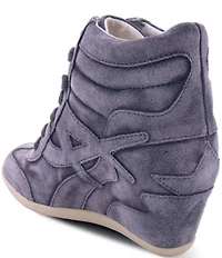 ASH Boradia Washed Suede High Top Wedge Sneakers