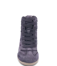 ASH Boradia Washed Suede High Top Wedge Sneakers
