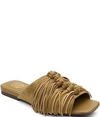 ASH Brigitte Suede Tassel Slide Sandals