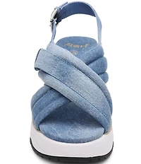 ASH Delia Denim Sporty Platform Wedge Sandals