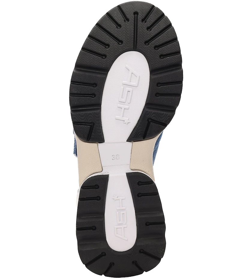 ASH Delia Denim Sporty Platform Wedge Sandals