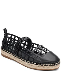 ASH Elly Leather Caged Mary Jane Espadrille Flats