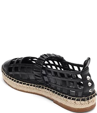 ASH Elly Leather Caged Mary Jane Espadrille Flats