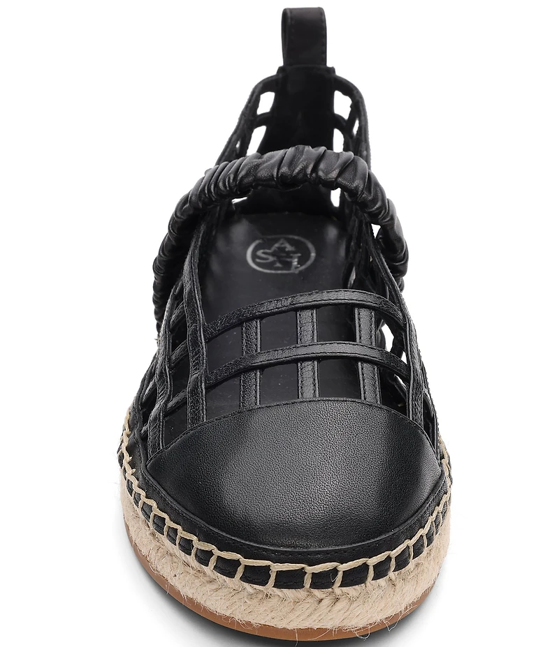 ASH Elly Leather Caged Mary Jane Espadrille Flats