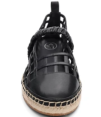 ASH Elly Leather Caged Mary Jane Espadrille Flats