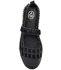 ASH Elly Leather Caged Mary Jane Espadrille Flats