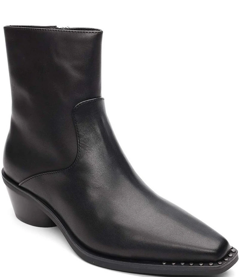 ASH Hasley Leather Western Inspired Stud Trim Booties