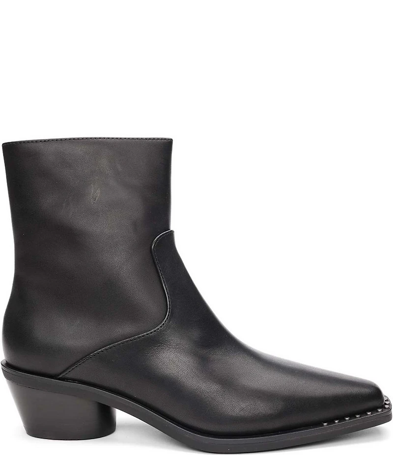 ASH Hasley Leather Western Inspired Stud Trim Booties