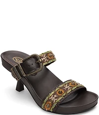 ASH Joey Bis Leather Studded Buckle Slide Sandals