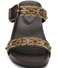 ASH Joey Bis Leather Studded Buckle Slide Sandals