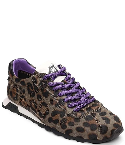 ASH Kill Bill Leopard Print Hair Calf Lace Up Sneakers